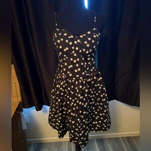 Floral Black and White Dress